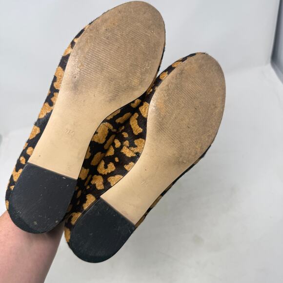 Talbots Leopard Print Leather Slip-On Loafers Brown Black Round Toe Size 7M - Picture 8 of 12